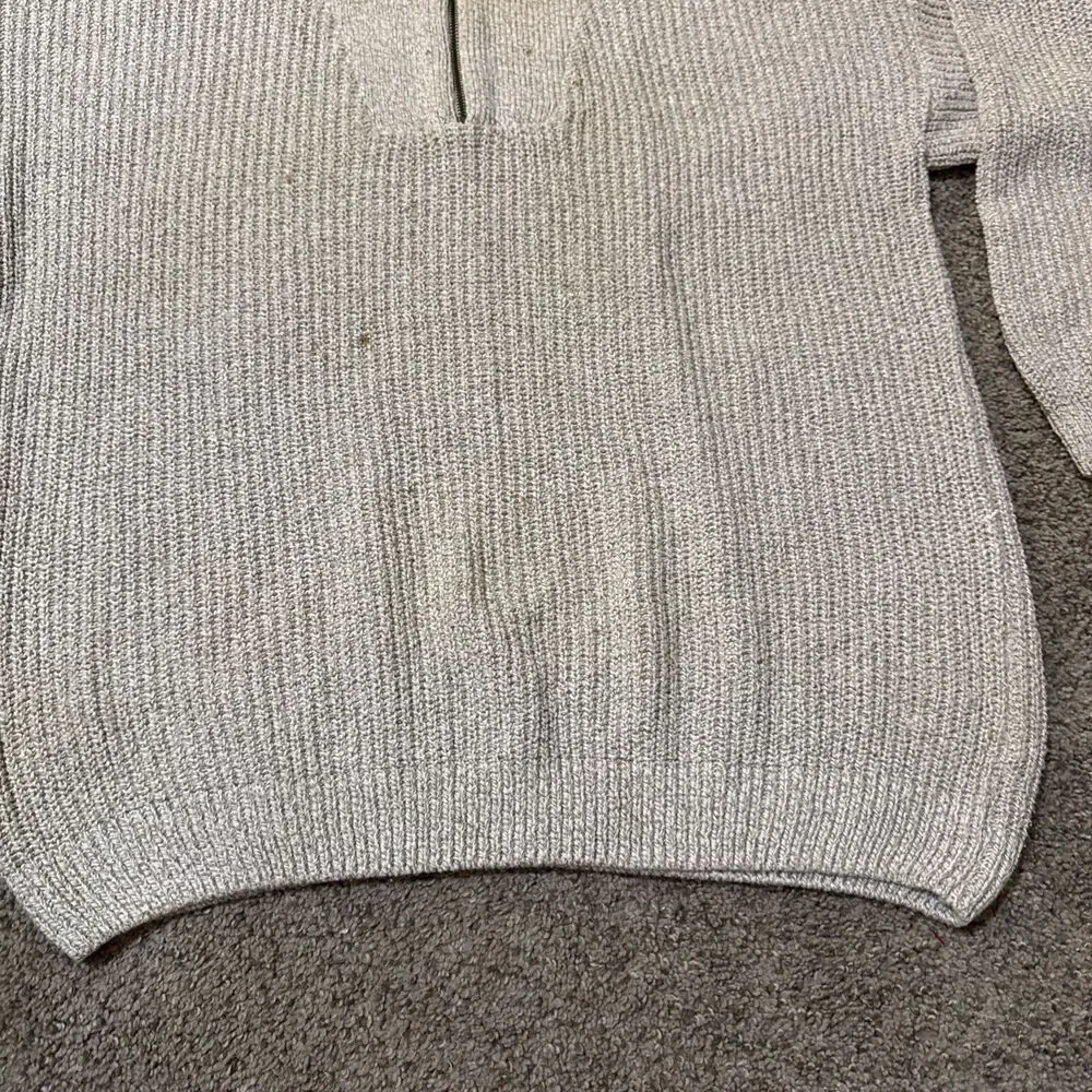 Vintage Old Glory‎ Mens Quarter Zip Pullover L Sweater 100% Cotton Chunky Knit